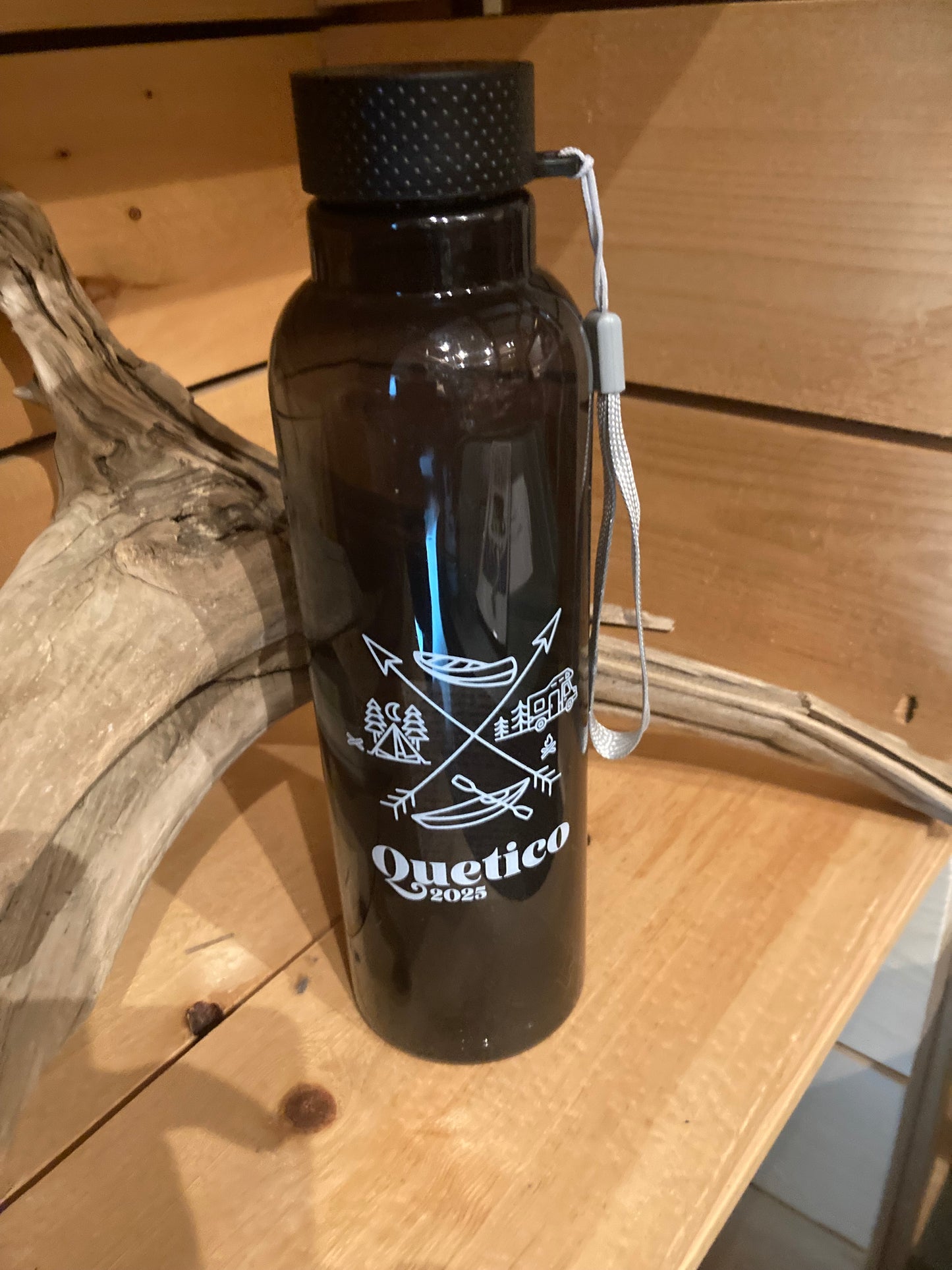 Black Wrist Strap Water Bottle 24 OZ