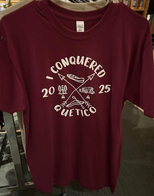 Maroon Soft Touch "I Conquered Quetico" T-Shirt