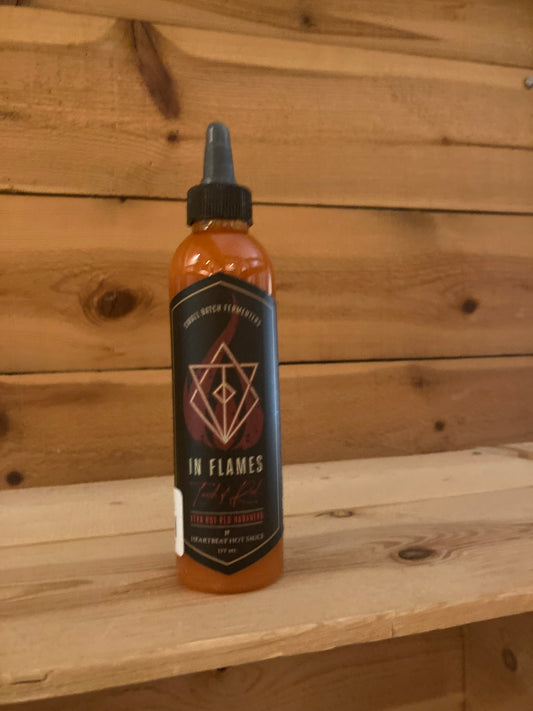 In Flames Xtra Hot Red Habanero 177 ML Heart Beat Hot Sauce